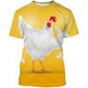 Необычная мужская повседневная футболка с короткими рукавами и принтом петуха на 3D-принте, летние футболки с забавными животными, футболки с круглым вырезом