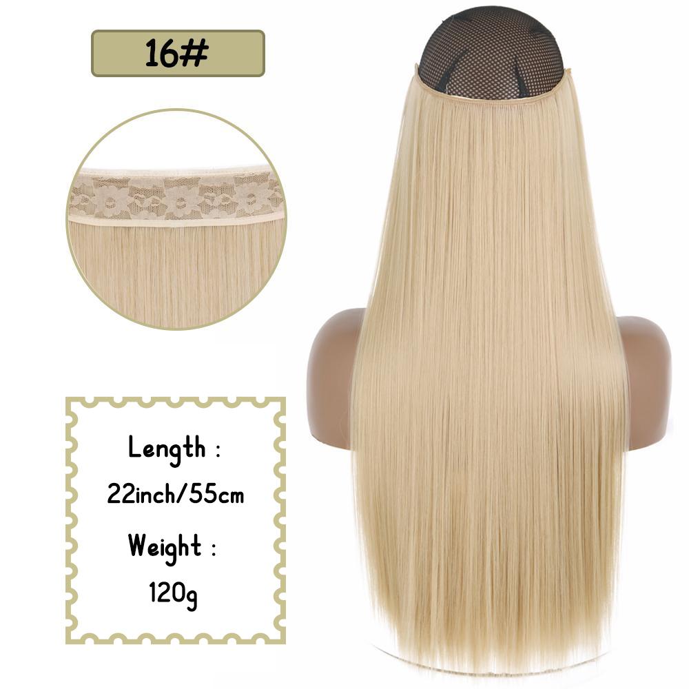 Синтетические длинные прямые невидимые накладные пряди для волос с секретной прозрачной леской для волос для женщин без зажима для волос