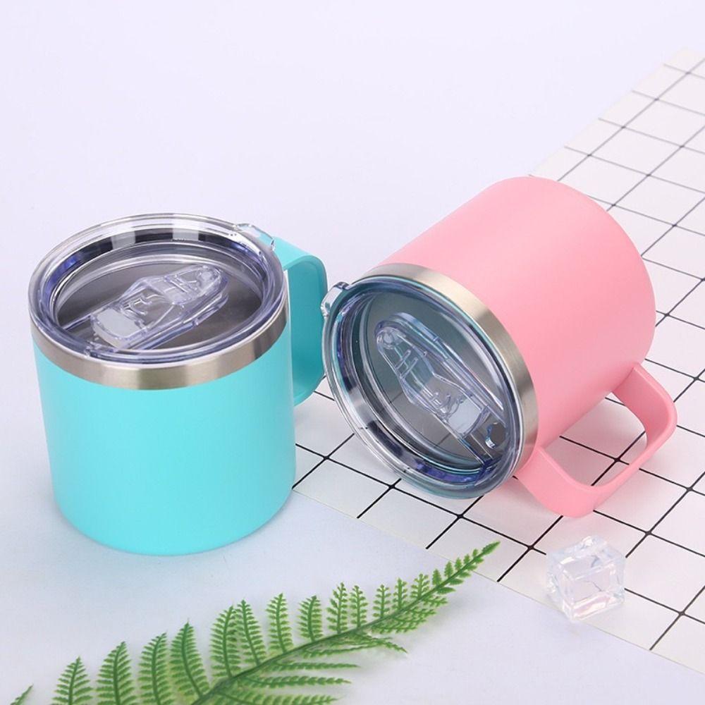 Кружка с двойными стенками и ручкой, термокружка из нержавеющей стали, прочная изолированная бутылка для воды, для молока