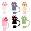 Set of 6 Unique Straw Stopper Ornament Colorful Silicone Straw Lids Lovely Cat Claw Straw Plugs Drinkware Accessories