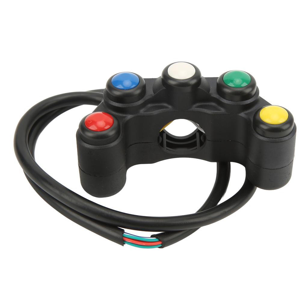 Motorcycle Handlebars Control Switch 5 in 1 Multi Function Headlight Turn Light Horn Switch for 2.2cm Handlebars
