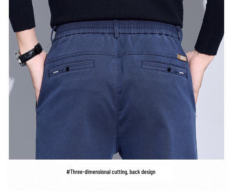 Мужские повседневные прямые брюки из высококачественного лиоцелла класса люкс из толстого эластичного бархата