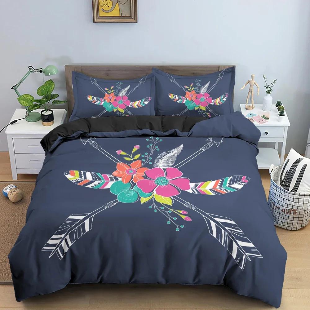 Dreamcatcher Bedding Set Feather Pattern Duvet Cover Comforter Covers Single Twin King Size Quilt Cover With Pillowcase 2/3Pcs