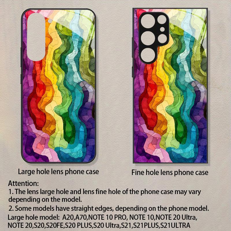 Цветной стеклянный узор 2D чехол для телефона для Samsung S26 S25 S24 S23 S22 S21 S20 A56 A36 A16Прочный устойчивый к царапинам силиконовый чехол