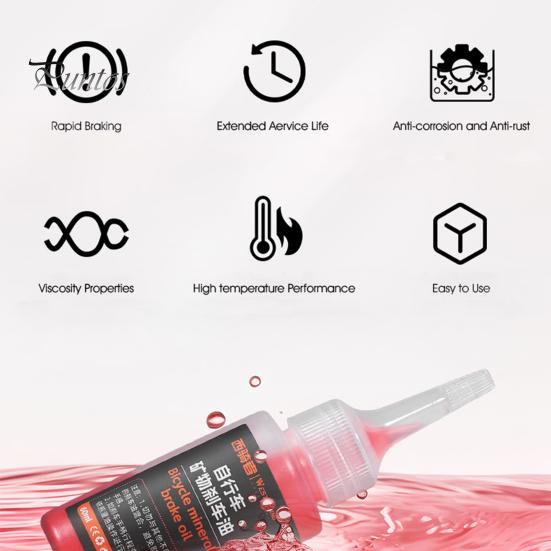 Bicycle Brake Fluid 60ml Mineral Oil for Brake Systems Leak-Proof Bottled Brake Fluid for MTB/Road Bike Hydraulic Disc Brakes