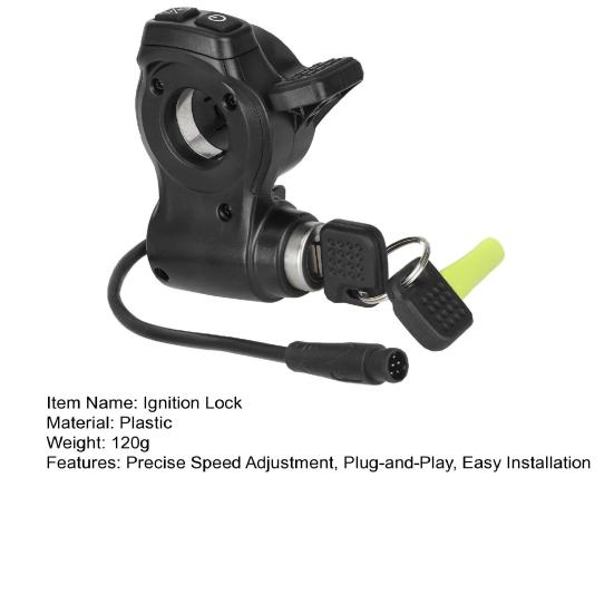 Блокируемая ручка газа с выключателем питания, курковая рукоятка для электросамоката, предотвращает случайный запуск, запасная часть plug-and-play для электросамоката, велосипеда