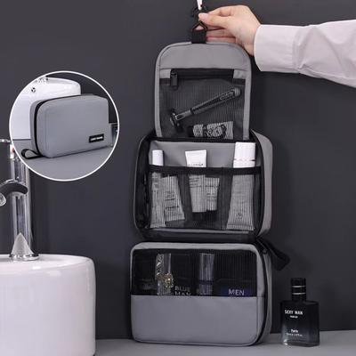 Складная дорожная косметичка с крючком для подвешивания Многослойная мужская сумка для туалетных принадлежностей Множество карманов Большая вместимость Подвесные кейсы для макияжа