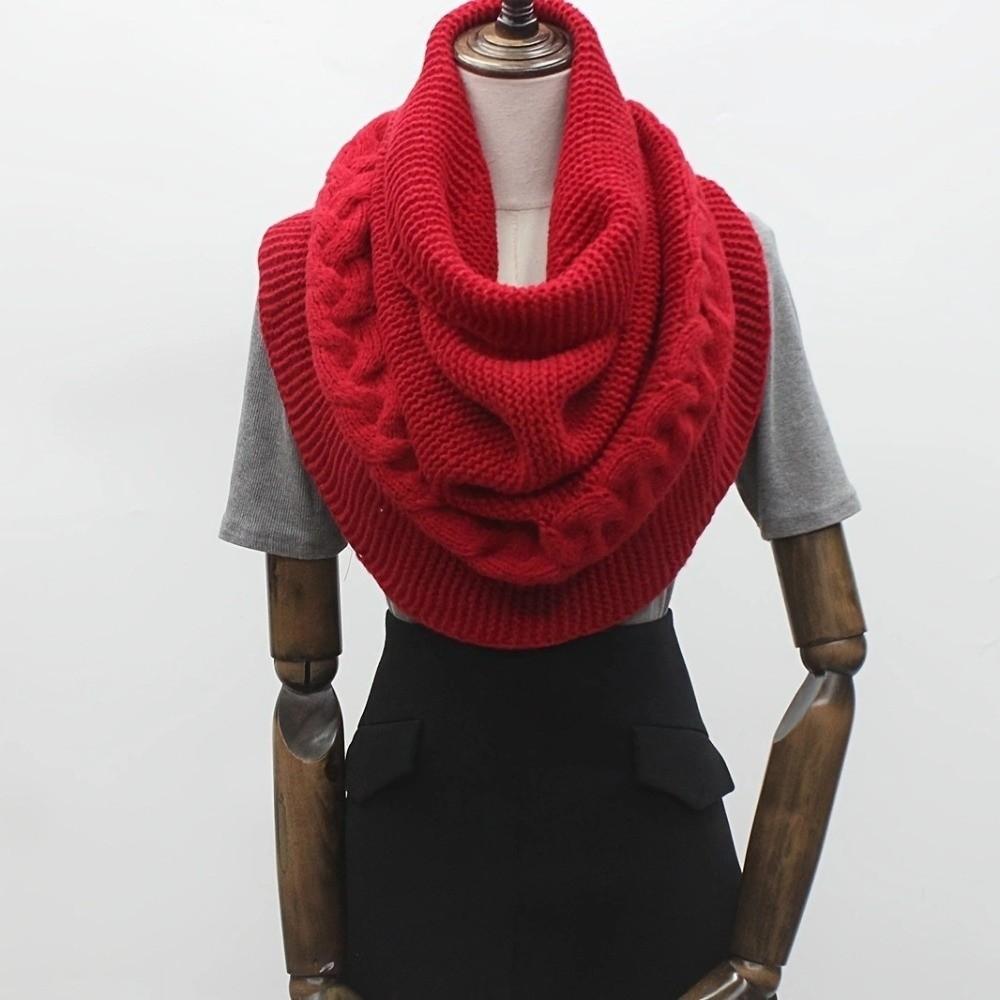 2-in-1 Neck Warmer Knit Neck Cover Chic Turtleneck Loop Scarf Commute