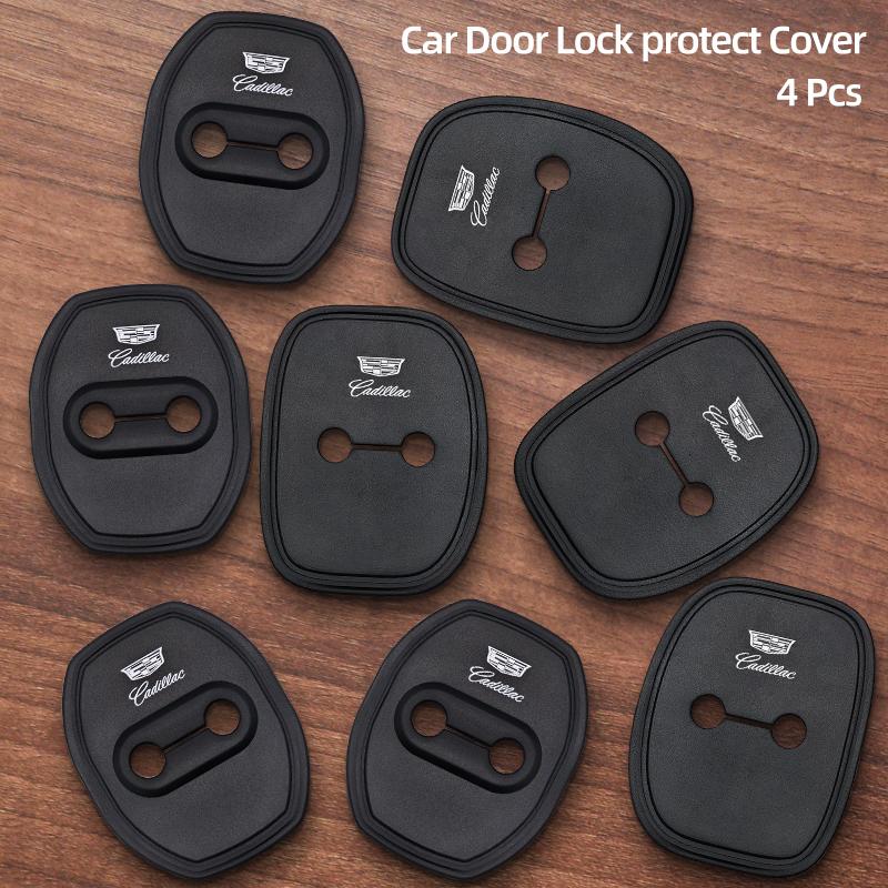 4 шт. пряжки замка двери автомобиля Чехол для защиты замка двери Наклейка для украшения Для Cadillac Escalade CTS ATS SRX XTS XT5 STS CT5 CT6
