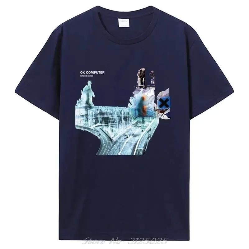 Футболка Radiohead Ok Computer с виниловым постером на CD и Lp в цветах радуги Thom Yorke Kid A Casual Printed Quality New Brand Футболка