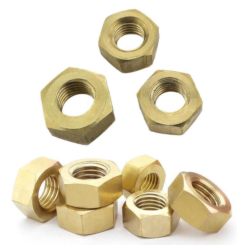 1-100 шт. цельные латунные шестигранные гайки для болтов и винтов M1.4-M24