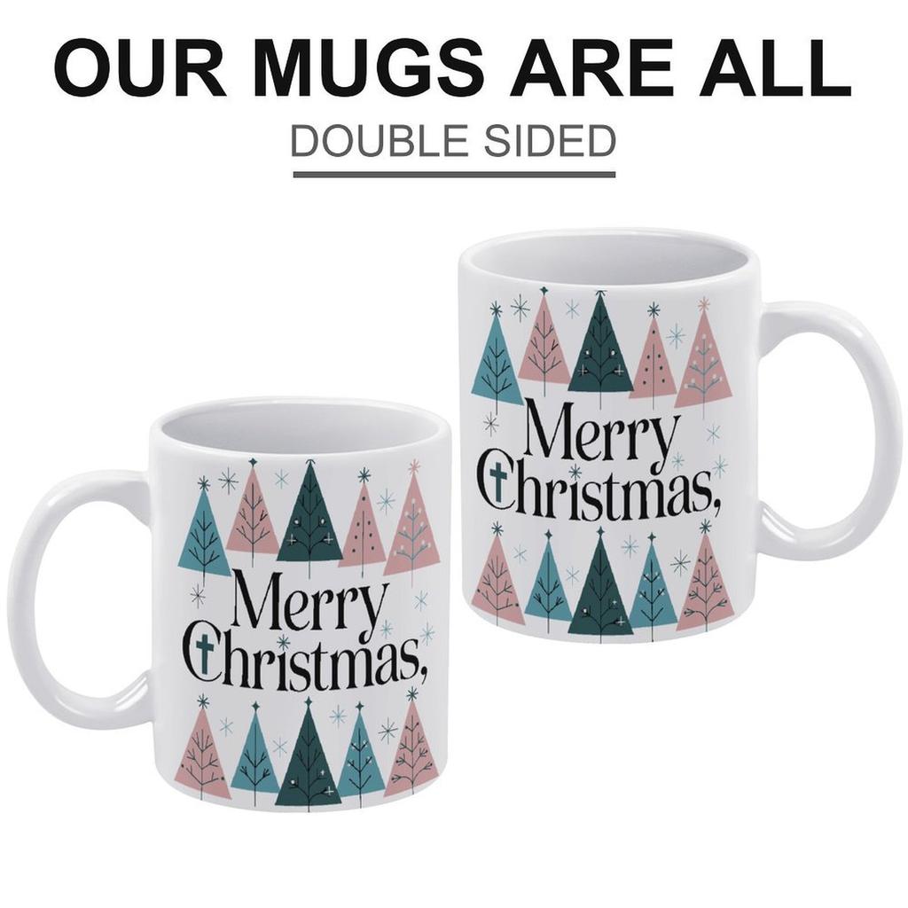 1pc 11oz Blank Ceramic Coffee Mug, Double-sided Printed Cup, Shiny White Look, High Quality Ceramic, Easy To Wash, Everyday Durable Mug