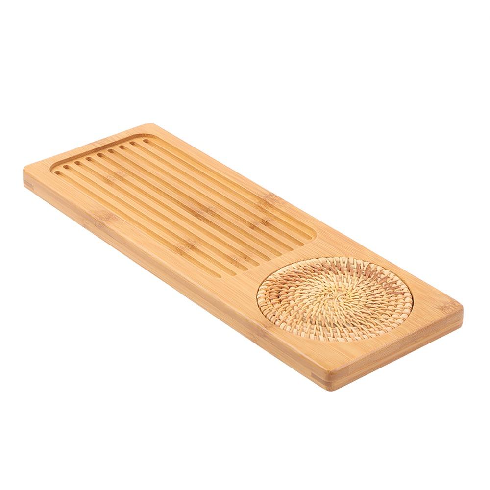 Rectangular Shape Kung Fu Tea Table Wooden Material Tea Serving Tray Portable Tea Table Office Use