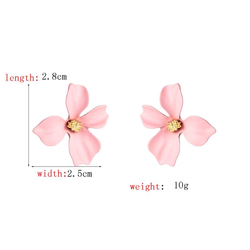 Серьги-гвоздики с лепестками и достойными цветами из сплава, свежие женские индивидуальные серьги, модные
