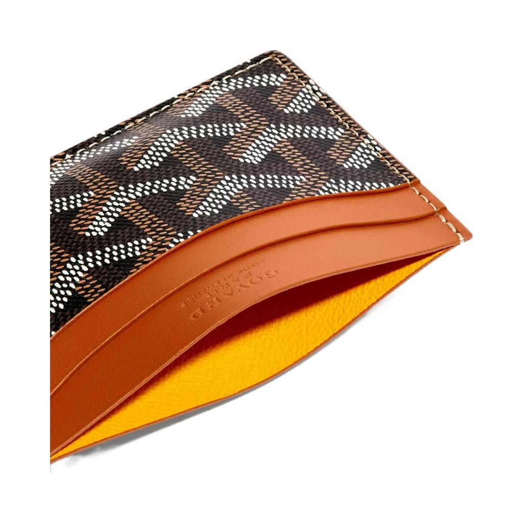 Goyard Кардхолдер Saint-Sulpice с геометрическим узором, напечатанный на холсте и телячьей коже, с цветовыми блоками, унисекс, цвет-1, цвет-2, цвет-3. STSULPPMLTY
