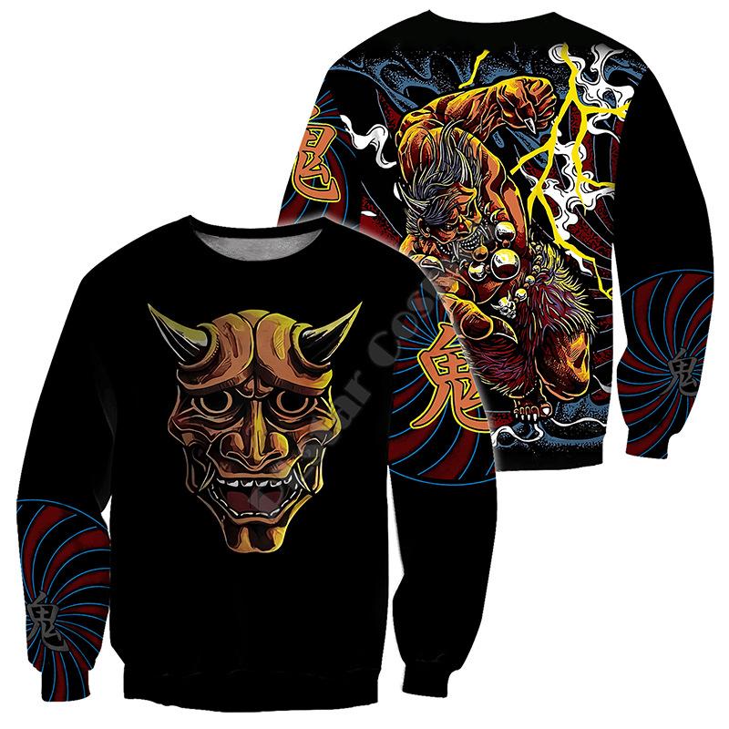 Весенне-осенний новый свитер с круглым вырезом, модный 3D цифровой принт татуировки, мужской топ с длинным рукавом