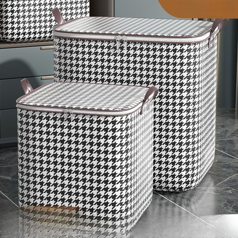 Houndstooth Giant Can Hold Buggy Bag Large Capacity Clothes Bag Mildew-Proof Quilt Storage Basket Boxes Moving Packing