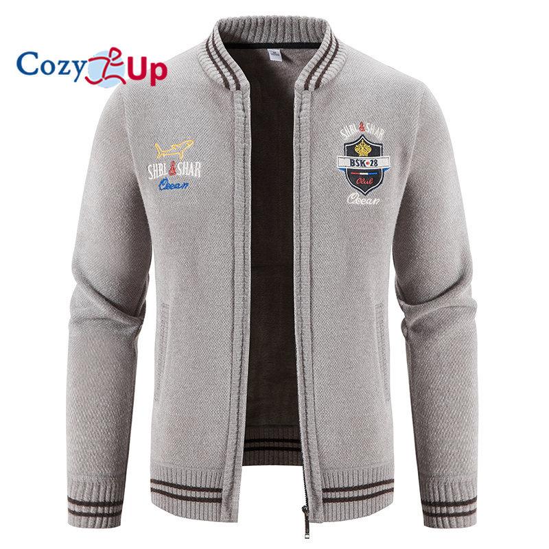 Cozy Up Men's Sweater Cardigan Sweater Zip Sweater Sweater Jacket Ribbed Knit Zipper Solid Color Stand Collar Casual Daily Clothing Apparel Winter