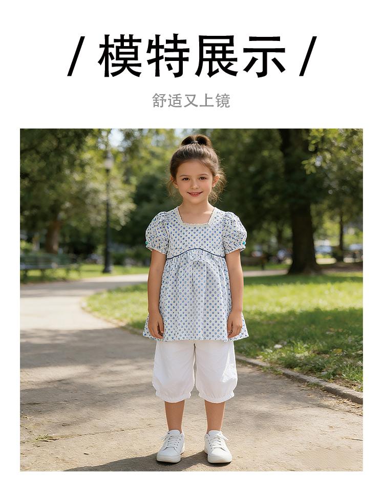 Girls' pure cotton doll shirt, summer new style, sweet and breathable top for medium and large children