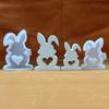 Heart Rabbit Candle Resin Mold Easter Rabbit Silicone Mould DIY Craft Molds Handmade Soap Baking Mold for Home Decor