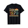 Винтажная ретро футболка на день рождения, родившимся в 1979 году, унисекс, хлопковая, повседневная, с круглым вырезом, для улицы, с коротким рукавом