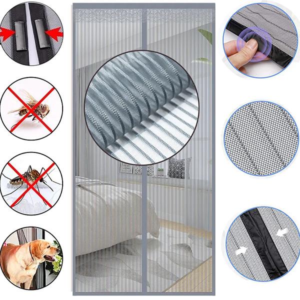 1 комплект, занавеска на липучке для двери, защита от комаров, насекомых, насекомых, защитная сетка, свободная рука, сильная магнитная дверная занавеска