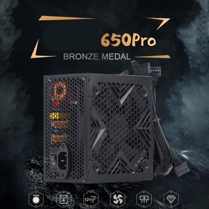 Блок питания 550 Вт/650 Вт/750 Вт DC12 В для игрового компьютера с улучшенным управлением температурой, тихий 120-мм вентилятор FDB
