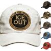 ICE Out Embroidered Baseball Cap Stand For Compassion Kindness Vintage Distressed Hat With American Flag Detail