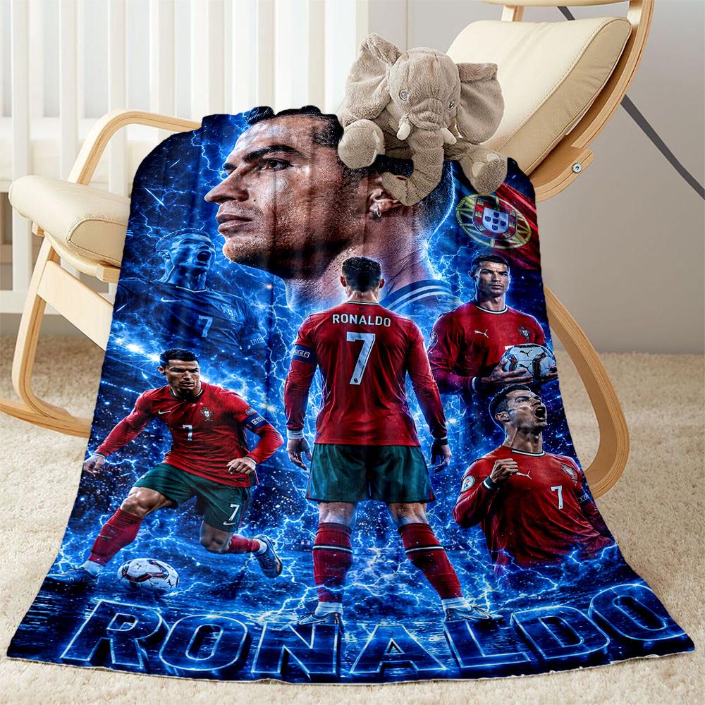 Cristiano Ronaldo Blanket Comfortable Great For Sofa Picnics Livingroom Four Seasons Multipurpose Playful Design