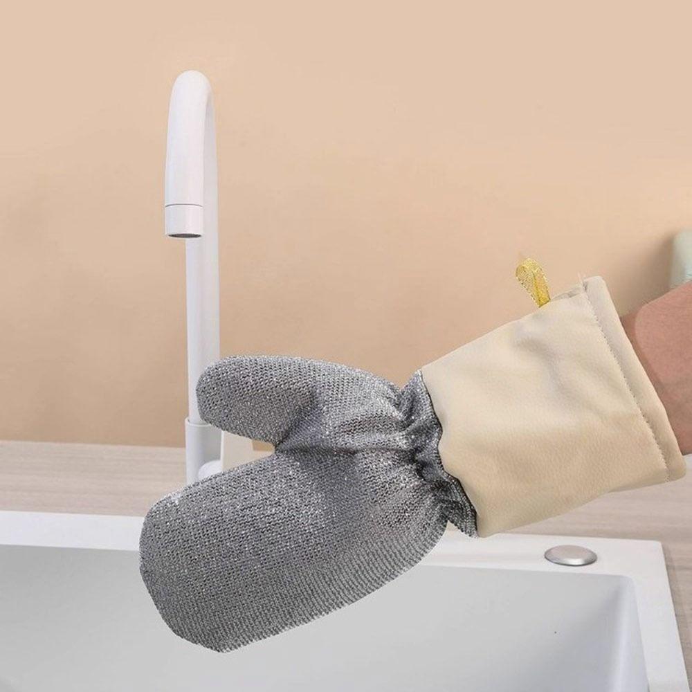 Non-stick Silver Thread Dishwashing Gloves Thickened Household Gloves New Dishwashing Gloves