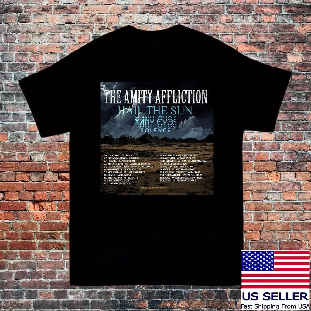 Футболка The Amity Affliction Группа Hail The SUn Тур 2025 Полный Размер S-5XL