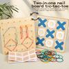 Two In One Nail Board Wooden Tic Tac Toe & Pegboard Set Enhance Spatial Thinking Strategy Skills Hand-Eye Coordination Training
