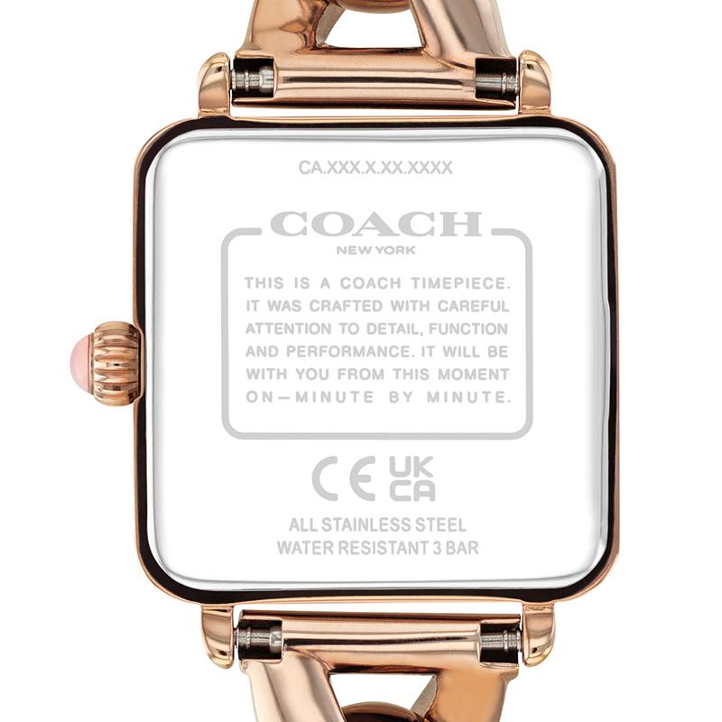Coach Cass Quartz Watch Stainless Steel Leather Strap Pink Dial 30 Meters Water Resistant Women watches 14504357
