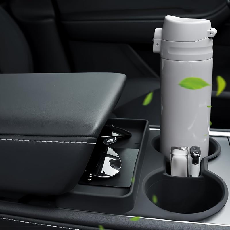 Suitable for Tesla Model Y and Model 3 central control cup limiters with silicone pad storage box for cup sleeves
