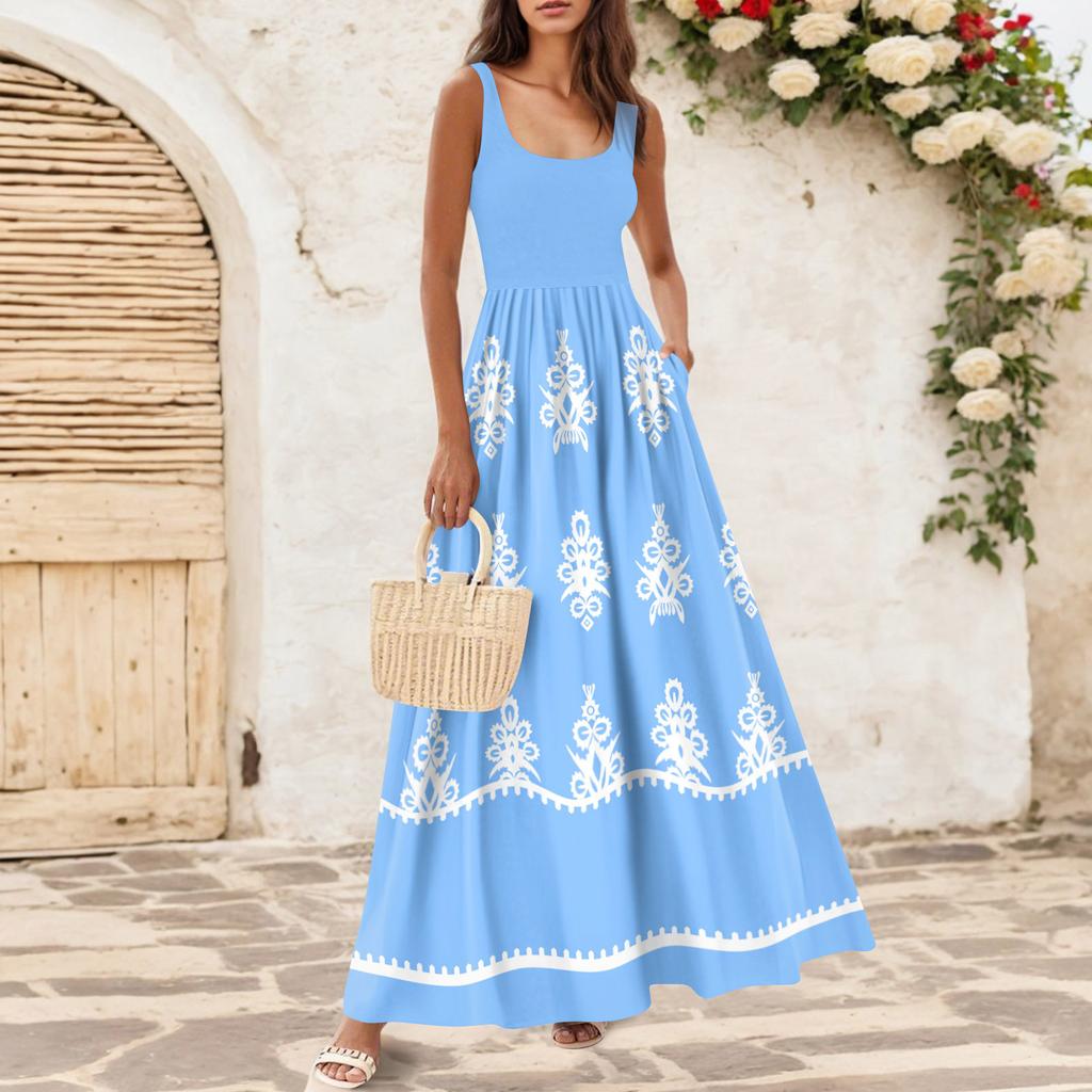 Women's Flowing Dresses Women's Summer Dresses Casual Long Dresses Cute Floral Long Dresses