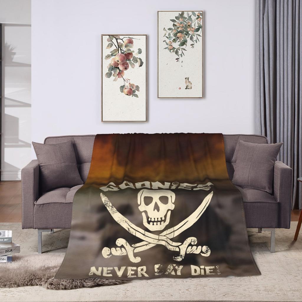 The Goonies Never Say Die Blankets Picnic Flannel Throw Blanket For Couch Bed Warm Soft Custom Quality Bedspread Gift
