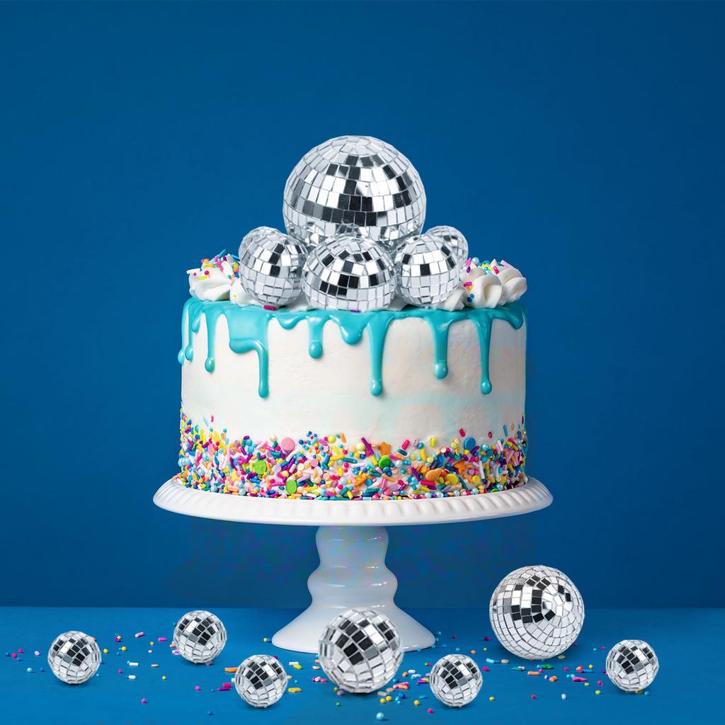24 шт. диско-шаров, зеркальный диско-шар, диско-шар, украшение для диско-шара, украшения для диско-шаров для украшения торта, светоотражающие