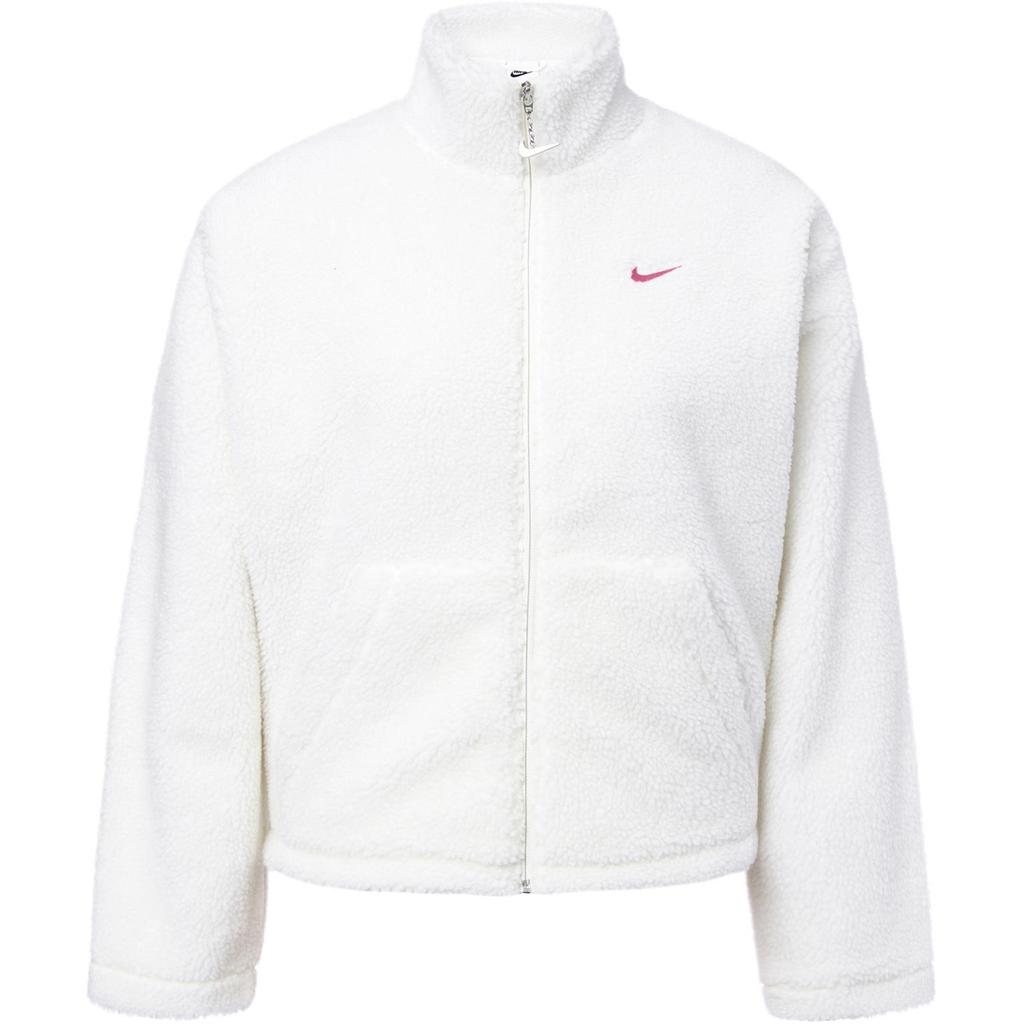 Nike Однотонная куртка с воротником-стойкой на молнии свободного покроя из плотного флиса, женские куртки Sail-White FV4009-133