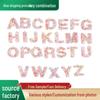 Розовое Сердце Блестки Смола Алфавит Брелок Шарм