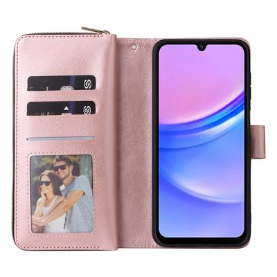 Чехол для Samsung Galaxy A16 5G/A16 4G с карманом на молнии, кожаный чехол для телефона из полиуретана с ремешком на руку