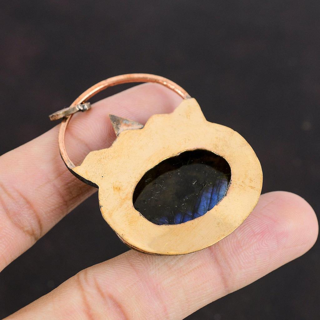 Подвеска из меди с лабрадоритом, подвески ручной работы, уникальный дизайн из меди, подвеска из драгоценных камней для подарка, ювелирные изделия из драгоценных камней с лабрадоритом, специальный подарок для женщин