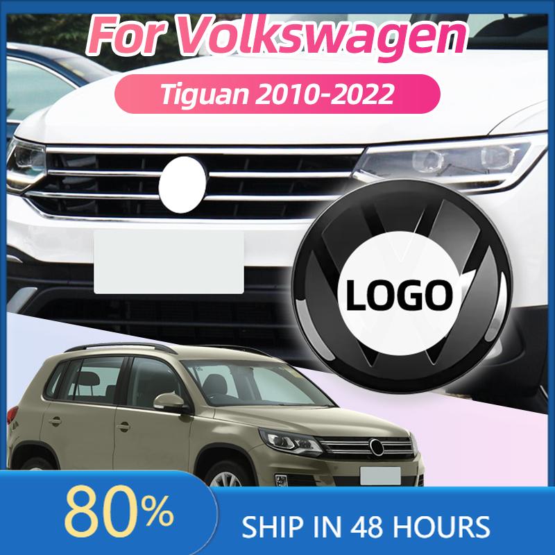 BGE1 2026 Hot For VOLKSWAGEN VW 2pcs Car Front Grill/Rear Emblem Lid Covers Logo Emblem Sticker For Tiguan 2010-2022 Car Emblem Cover AH0