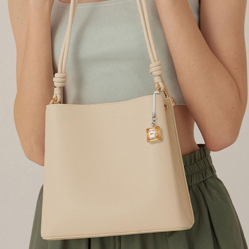 Japanese Styles Lovely Cats Bread Keychains Fashion Accessory Portable for Bags Phones and Gifts Ideas Casual Wear