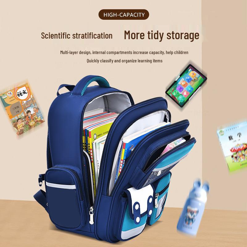 Рюкзак школьный большой вместимости с поддержкой спины для мальчиков 3-6 лет, дизайн капибары, первый класс