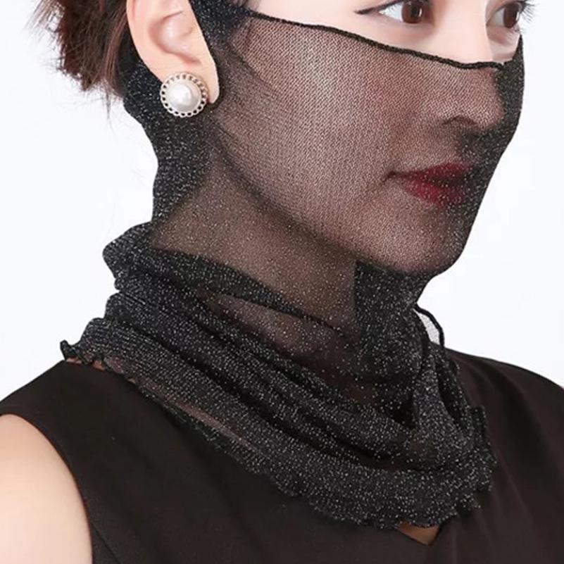 Fashion Sunscreen Veil Small Scarf Neck Guard Mask Headband Motorcycle Sun Protection Head Scarf