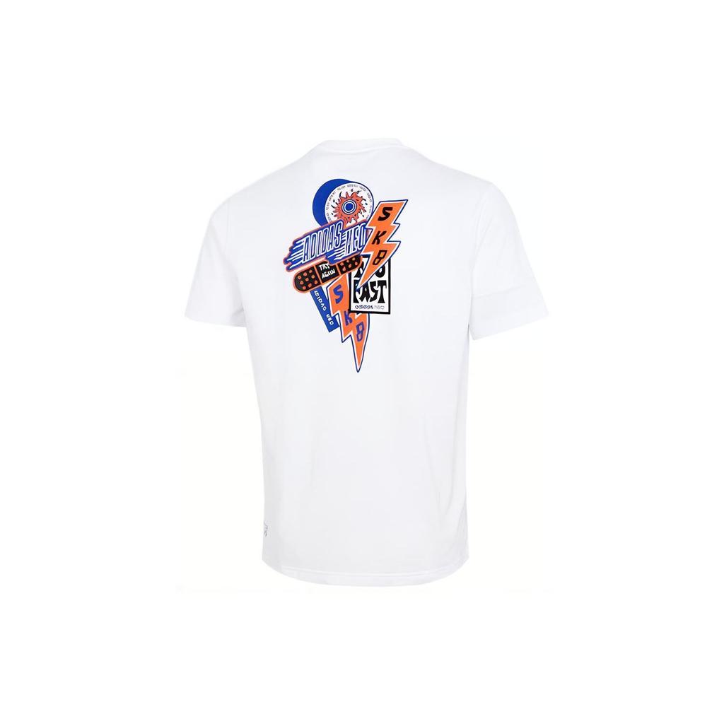 Adidas Neo Logo Print Sport Short Sleeve T-Shirt Men Tops White GP4810
