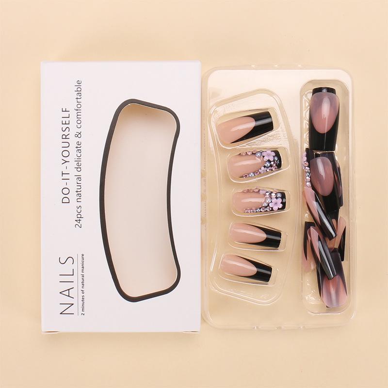 Популярные европейские и американские носимые стразовые цветы для французского маникюра - 24 шт.