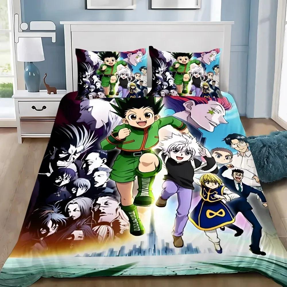 3D Печать Аниме Hunter X Hunter 2_3 шт. Комплект постельного белья Односпальный Twin Full Queen King Размер Комплект постельного белья для спальни взрослых и детей Комплекты с пододеяльником