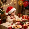 Santa Claus Costume Hats Christmas Hat, Flannel Plush Holiday Hat for Adults, Soft Thickened Adults Kids Headwear Red White Velvet Cap Parties