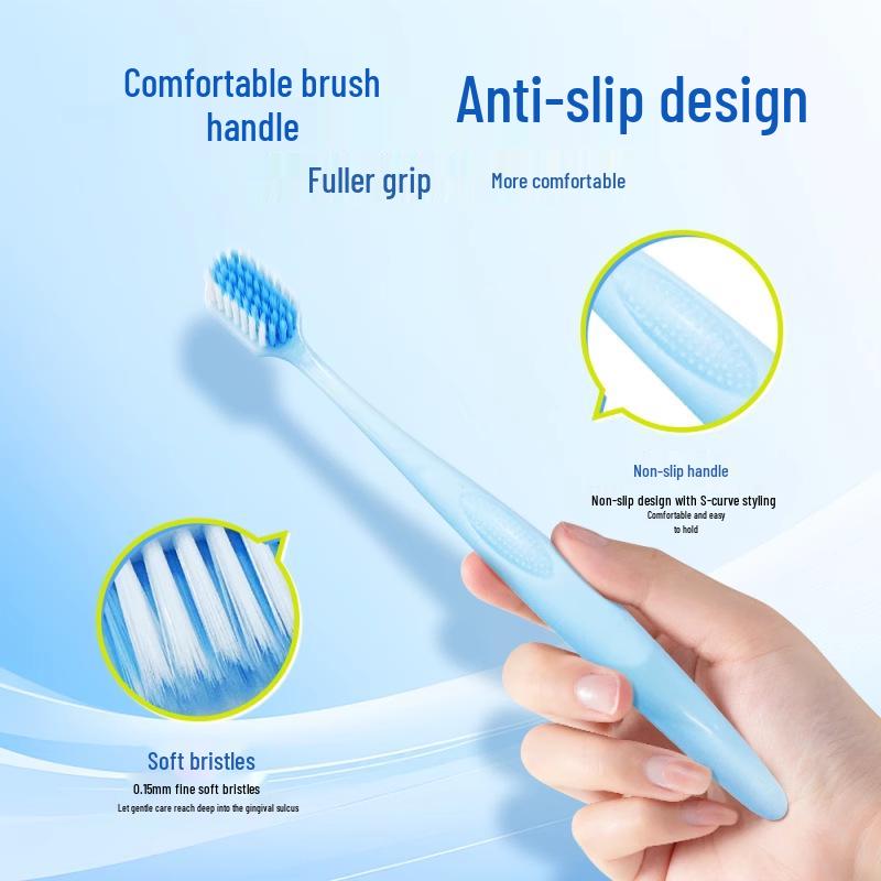 Haisihainuole Three-Row Adult Toothbrush: Soft, Comfortable Bristles, Non-Shedding Head, Ideal for Home Use.